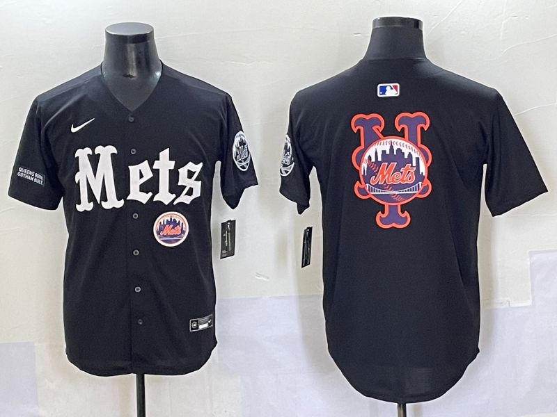 Men 2025 New York Mets Blank Black Five generations Joint Name Nike MLB Jersey style 12->new york mets->MLB Jersey